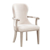 Lofi Wing Dining Armchair Set of 2 | Ivory Felt Polyester | Gray Wood