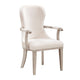Lofi Wing Dining Armchair Set of 2 | Ivory Felt Polyester | Gray Wood