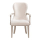 Lofi Wing Dining Armchair Set of 2 | Ivory Felt Polyester | Gray Wood