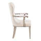 Lofi Wing Dining Armchair Set of 2 | Ivory Felt Polyester | Gray Wood