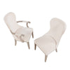 Lofi Wing Dining Armchair Set of 2 | Ivory Felt Polyester | Gray Wood
