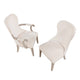 Lofi Wing Dining Armchair Set of 2 | Ivory Felt Polyester | Gray Wood