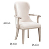 Lofi Wing Dining Armchair Set of 2 | Ivory Felt Polyester | Gray Wood