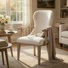 Lofi Wing Dining Armchair Set of 2 | Ivory Felt Polyester | Gray Wood