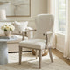 Lofi Wing Dining Armchair Set of 2 | Ivory Felt Polyester | Gray Wood