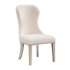 Lofi Wing Dining Side Chair Set of 2 | Ivory Polyester | Light Gray Wood