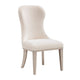 Lofi Wing Dining Side Chair Set of 2 | Ivory Polyester | Light Gray Wood