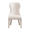 Lofi Wing Dining Side Chair Set of 2 | Ivory Polyester | Light Gray Wood