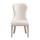 Lofi Wing Dining Side Chair Set of 2 | Ivory Polyester | Light Gray Wood