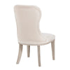 Lofi Wing Dining Side Chair Set of 2 | Ivory Polyester | Light Gray Wood