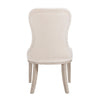 Lofi Wing Dining Side Chair Set of 2 | Ivory Polyester | Light Gray Wood