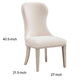 Lofi Wing Dining Side Chair Set of 2 | Ivory Polyester | Light Gray Wood