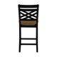 Teny 5pc Counter Dining Set | Storage Table | Lattice Back | Black, Brown