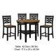 Teny 5pc Counter Dining Set | Storage Table | Lattice Back | Black, Brown