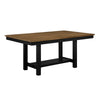 Teny Dining Table w Shelf | Rectangular | Trestle Base | 65" Black and Brown