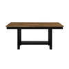 Teny Dining Table w Shelf | Rectangular | Trestle Base | 65" Black and Brown