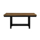 Teny Dining Table w Shelf | Rectangular | Trestle Base | 65" Black and Brown