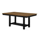 Teny Dining Table w Shelf | Rectangular | Trestle Base | 65" Black and Brown