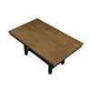 Teny Dining Table w Shelf | Rectangular | Trestle Base | 65" Black and Brown