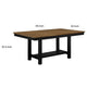 Teny Dining Table w Shelf | Rectangular | Trestle Base | 65" Black and Brown