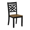 Teny Side Chair Set of 2 | Lattice Back | Countered Seat | Brown and Black