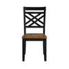 Teny Side Chair Set of 2 | Lattice Back | Countered Seat | Brown and Black