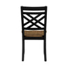 Teny Side Chair Set of 2 | Lattice Back | Countered Seat | Brown and Black