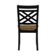 Teny Side Chair Set of 2 | Lattice Back | Countered Seat | Brown and Black
