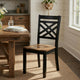 Teny Side Chair Set of 2 | Lattice Back | Countered Seat | Brown and Black