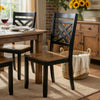 Teny Side Chair Set of 2 | Lattice Back | Countered Seat | Brown and Black
