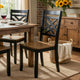 Teny Side Chair Set of 2 | Lattice Back | Countered Seat | Brown and Black
