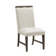 Lecy Side Chair Set of 2 | Exposed Top | Channeled Ivory Polyester | Brown