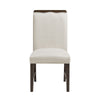 Lecy Side Chair Set of 2 | Exposed Top | Channeled Ivory Polyester | Brown