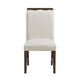 Lecy Side Chair Set of 2 | Exposed Top | Channeled Ivory Polyester | Brown