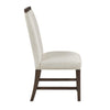 Lecy Side Chair Set of 2 | Exposed Top | Channeled Ivory Polyester | Brown