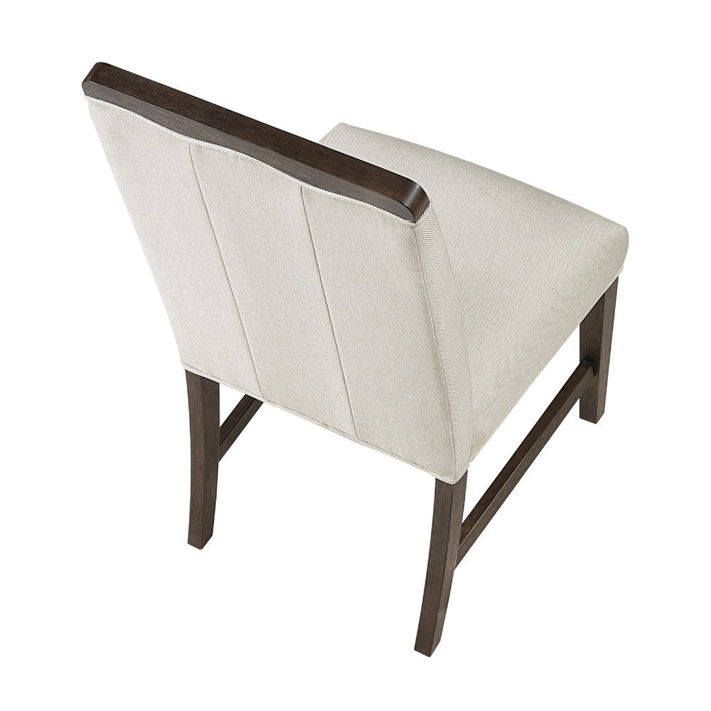 Lecy Side Chair Set of 2 | Exposed Top | Channeled Ivory Polyester | Brown