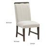 Lecy Side Chair Set of 2 | Exposed Top | Channeled Ivory Polyester | Brown