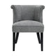 Vasu Accent Chair | Piping on Curved Back | Charcoal Gray Polyester | Brown