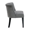 Vasu Accent Chair | Piping on Curved Back | Charcoal Gray Polyester | Brown