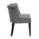 Vasu Accent Chair | Piping on Curved Back | Charcoal Gray Polyester | Brown