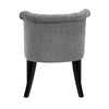 Vasu Accent Chair | Piping on Curved Back | Charcoal Gray Polyester | Brown