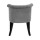 Vasu Accent Chair | Piping on Curved Back | Charcoal Gray Polyester | Brown