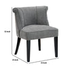 Vasu Accent Chair | Piping on Curved Back | Charcoal Gray Polyester | Brown