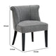 Vasu Accent Chair | Piping on Curved Back | Charcoal Gray Polyester | Brown