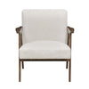 Cathy Accent Chair | Foam Cushions | Beige Polyester | Walnut Brown Arms
