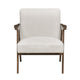 Cathy Accent Chair | Foam Cushions | Beige Polyester | Walnut Brown Arms