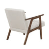 Cathy Accent Chair | Foam Cushions | Beige Polyester | Walnut Brown Arms