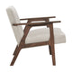 Cathy Accent Chair | Foam Cushions | Beige Polyester | Walnut Brown Arms