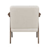 Cathy Accent Chair | Foam Cushions | Beige Polyester | Walnut Brown Arms