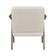 Cathy Accent Chair | Foam Cushions | Beige Polyester | Walnut Brown Arms